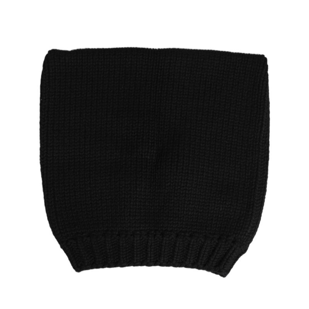 Dolce & Gabbana Black Cashmere Knitted Ribbed Cuff Beanie Men's Hat